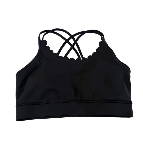 kate spade Other - Kate Spade Black Scalloped Strappy Racerback Sports Bra Wmns Sz M